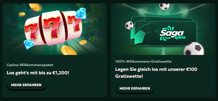 Sagaspins Casino bonus